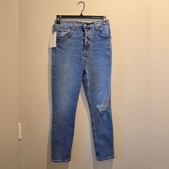 GRLFRND PIPER Super High Rise Stretch Slim Crop Jeans Prospect Park NWT Sz 26 - Picture 3 of 7